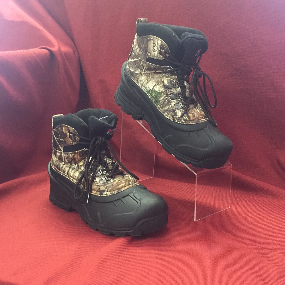 3M Thinsulate Blizzard Camo Winter Boots, Black/Brown, Men's Size 8